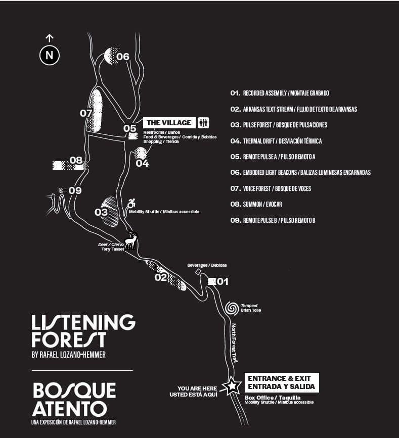 Listening Forest installations map